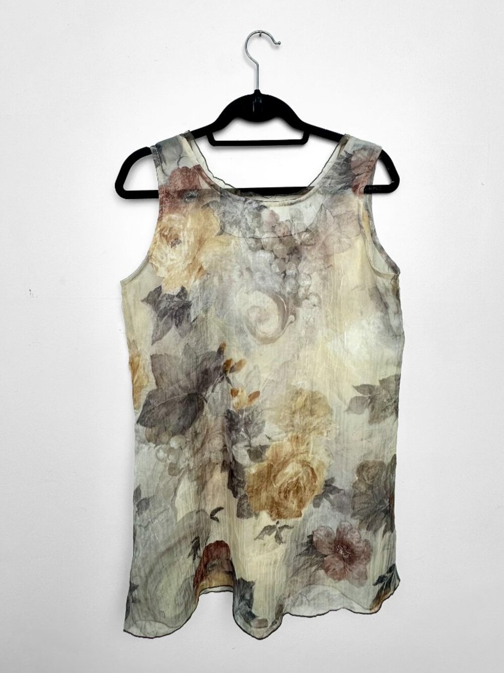 Johnny Was Vintage Sheer Floral Silk Mini Dress Size M - Picture 3 of 10